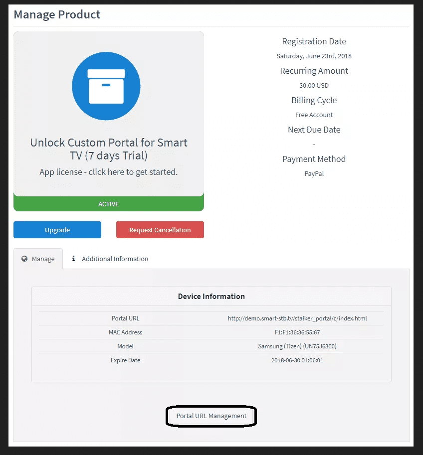 Smart stb portal code